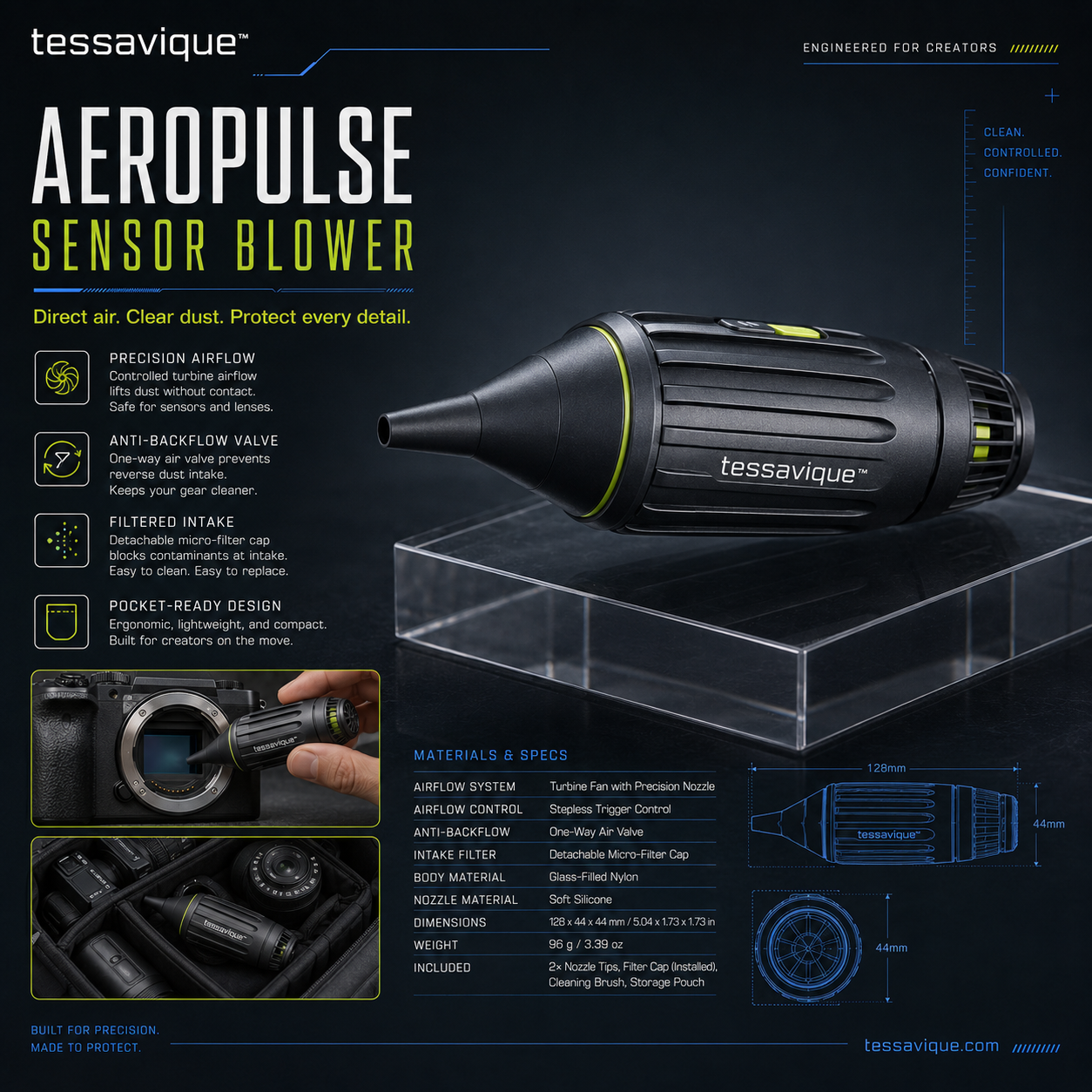 Tessavique™ AeroPulse Lens Blower