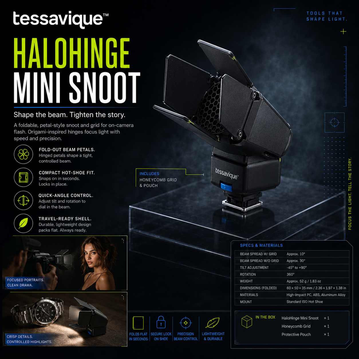 Tessavique™ HaloHinge Mini Shoot Stand